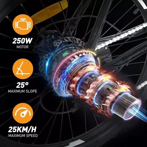 HITWAY BK15 4.0 Fat Tire Electric Bike 250W 48V 15Ah All-Terrain E-Bike 45-80km - Picture 8 of 13