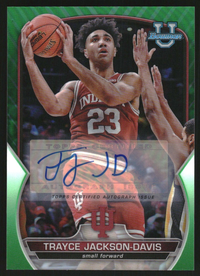 2022-23 Bowman Chrome University Prospect Auto Green #42 Trayce Jackson-Davis/99