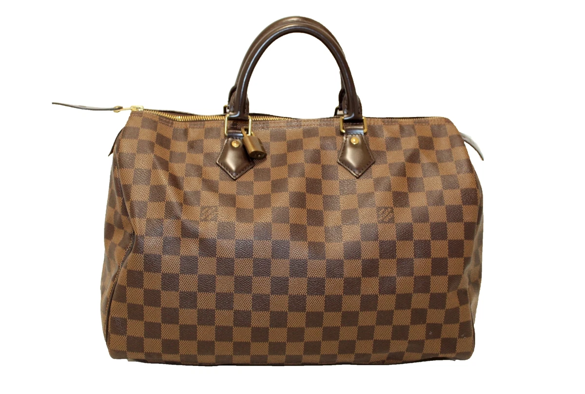USED Louis Vuitton Damier Ebene Speedy 35 Handbag AUTHENTIC eBay