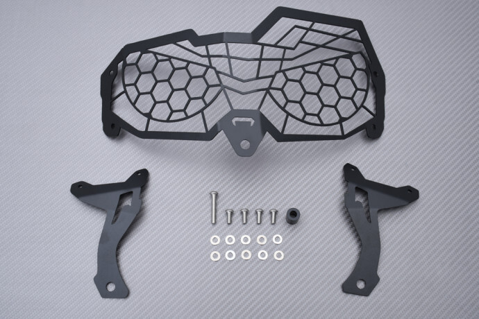 Grille de protection de phare en alu CNC noir pour HONDA CRF 300 RALLY 2021-2024