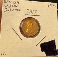 British Virgin Islands 1 Cent 1973 Elizabeth II 2nd Portrait Proof Bronze