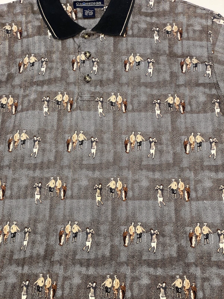 Camisa polo de golf Crossings vintage motivo golfista para hombre grande informal algodón golf Foto 3 de 4