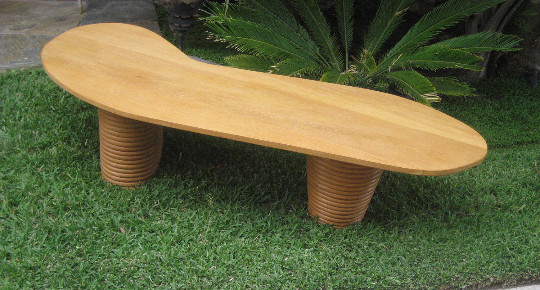 Rare Vintage mid century Paul Frankl rattan boomerang coffee table