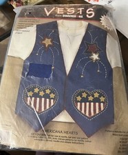 SEALED APPLIQU  VESTS FROM DIMENSIONS KIT AMERICAN HEARTS SEE PICS READ
