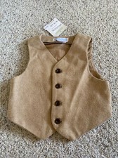 NWT Janie and Jack Boys Countryside Classic Tan Vest 12-18m