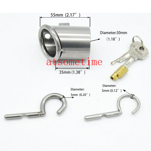 PA Piercing Puncture Male Chastity Device Belt Cage Lockable Stainless Steel - Picture 2 of 20