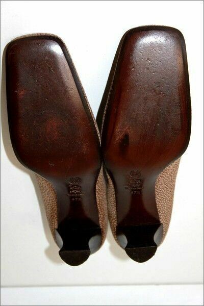 Escarpins Nando Muzi En Velours Imprimé Marron - Taille 37.5 IT / 38.5 FR - Occasion TTB état