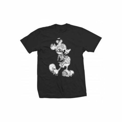 T-shirt Mickey Mouse Mugshot - Homme/Femme - Blanc-Noir - Gildan - Neuf Avec Étiquettes