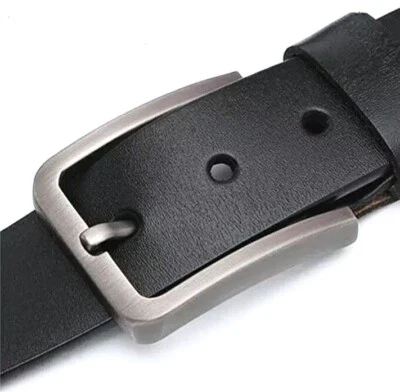 DESIGN BY ITALY DIABLO ✅Echt Büffel Gürtel Herren Damen Kürzbar Leder Gürtel Eckig Schnalle Schwarz NEU