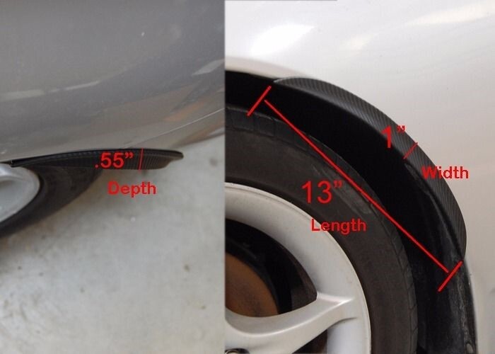 SDeelCase 29” Silver Diffuser-Style Wide Fender Flares – Pair For Wheel Arches & Bumpers