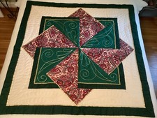 Handmade Christmas Quilt 54  x 54  , Sm. Throw, Table Cover Or Wall Hanging