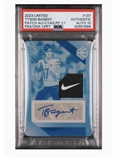 Tyson Bagent Auto RC 1/1 Patch Panini Limited Printing Plate Chicago Bears