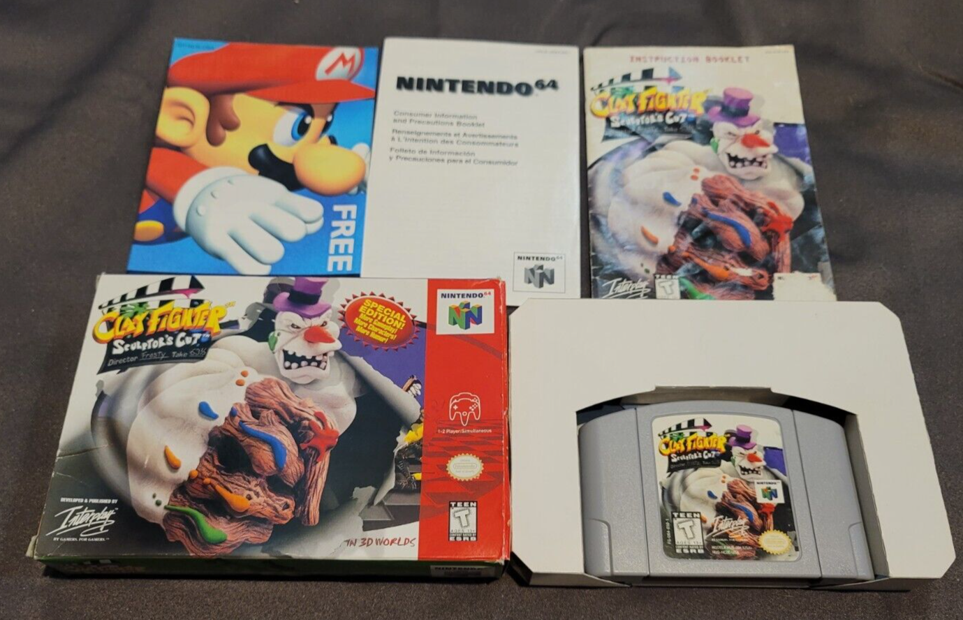 ClayFighter Sculptor's Cut Nintendo 64 N64 Complete In Box CIB Great