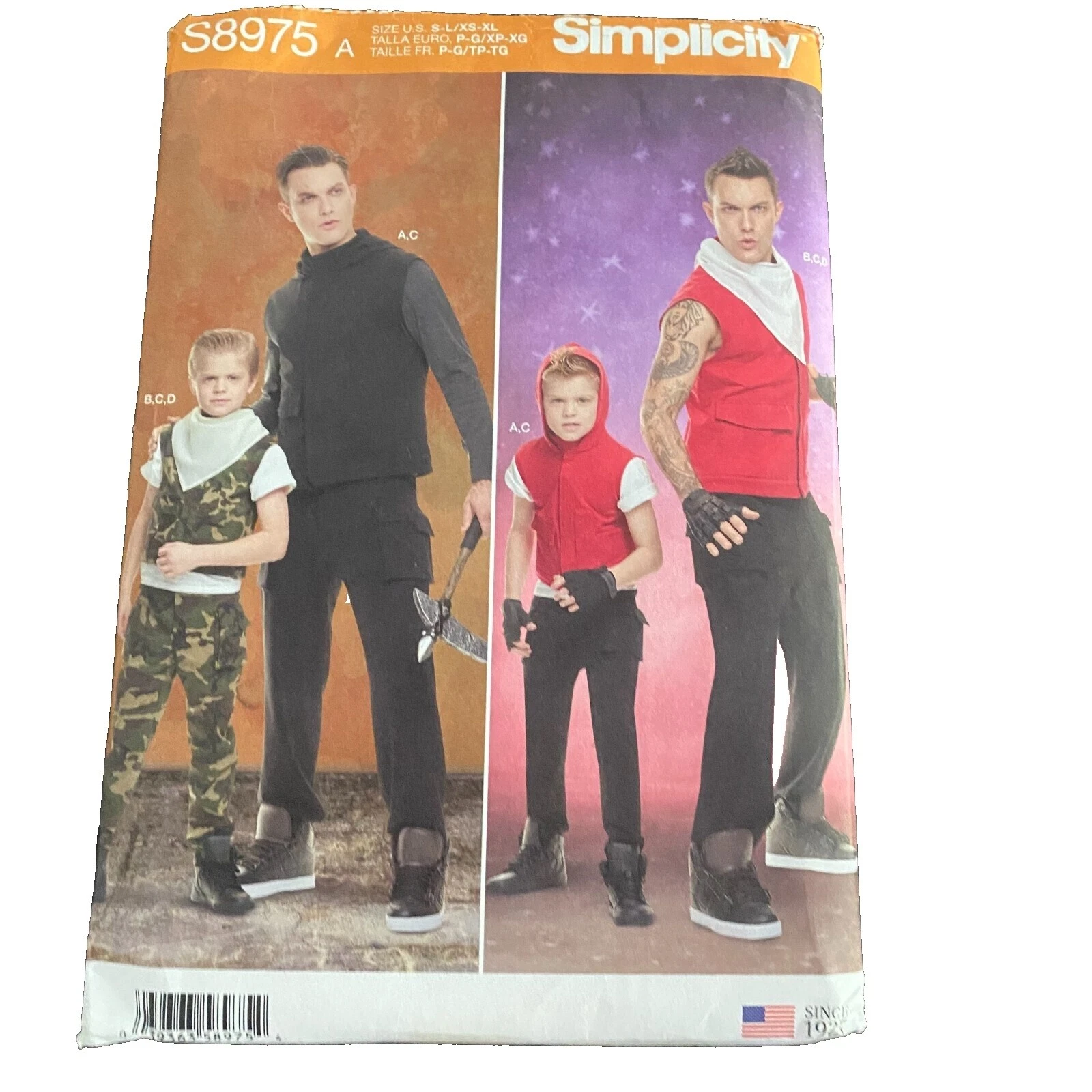 Simplicity Child Men's Costume Sewing Patterns