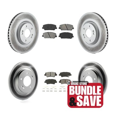 Front Rear Coat Brake Rotors Semi-Metallic Pad Kit For 2013-2015 Kia Optima 2.0L