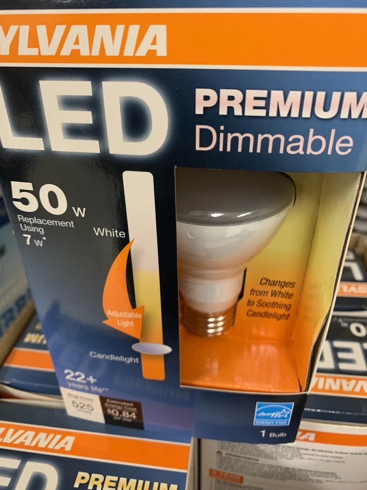 6 Ct Sylvania LED Bulb 7W=50W R20 Flood Dimmable White To Soothing Candlelight - Image 2 of 2