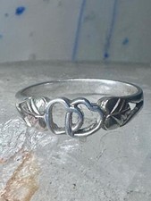 Black Hills Gold ring double heart Valentine Love band size 9.25 sterling silver