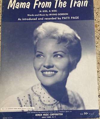 1961 MAMA FROM THE TRAIN PATTI PAGE A KISS UKULELE GUITAR VINTAGE SHEET MUSIC