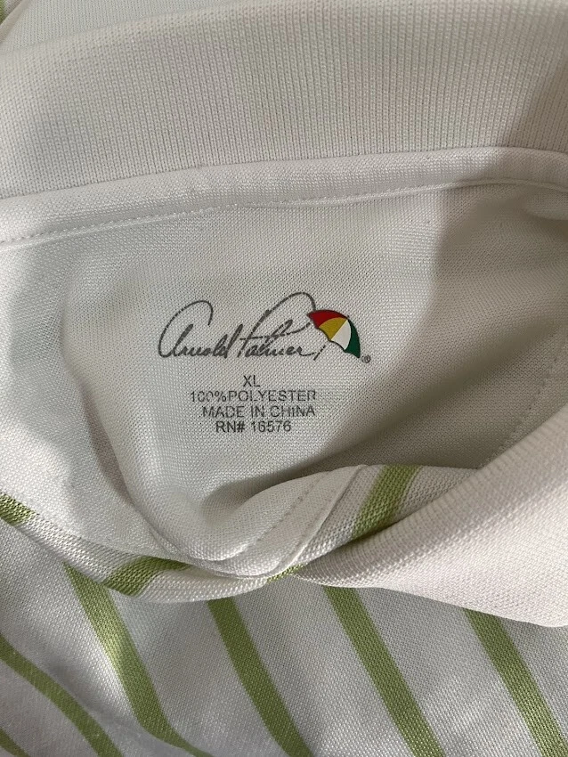 Polo Arnold Palmer para hombre a rayas blanco/verde talla XL Foto 4 de 4