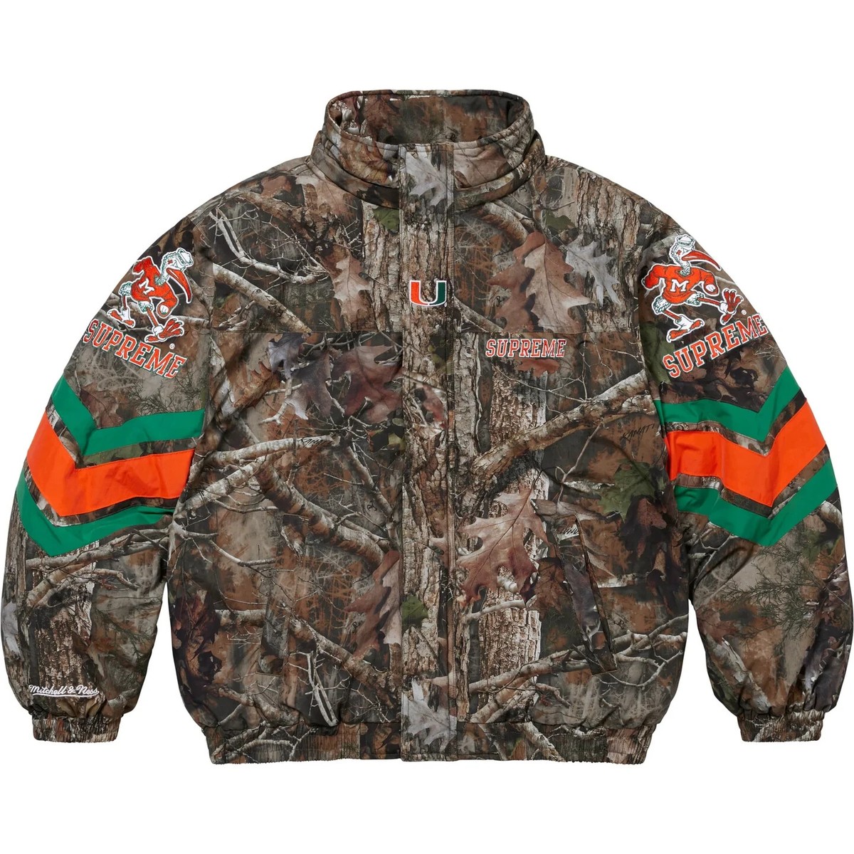 Supreme x Mitchell & Ness NCAA Hooded Stadium Jacket 3colors Supreme x Mitchell & Ness NCAA Hooded Stadium Jacket 3colors