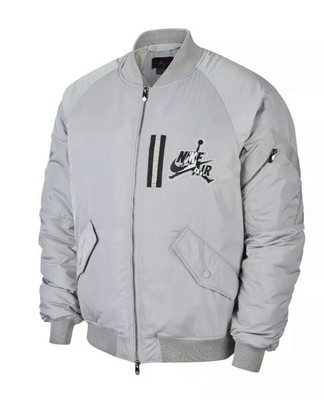 250 Nwt Jordan Wings Ma 1 Jacket Men S Grey Solid Zip Outdoor Wear Av2598 059 Ebay