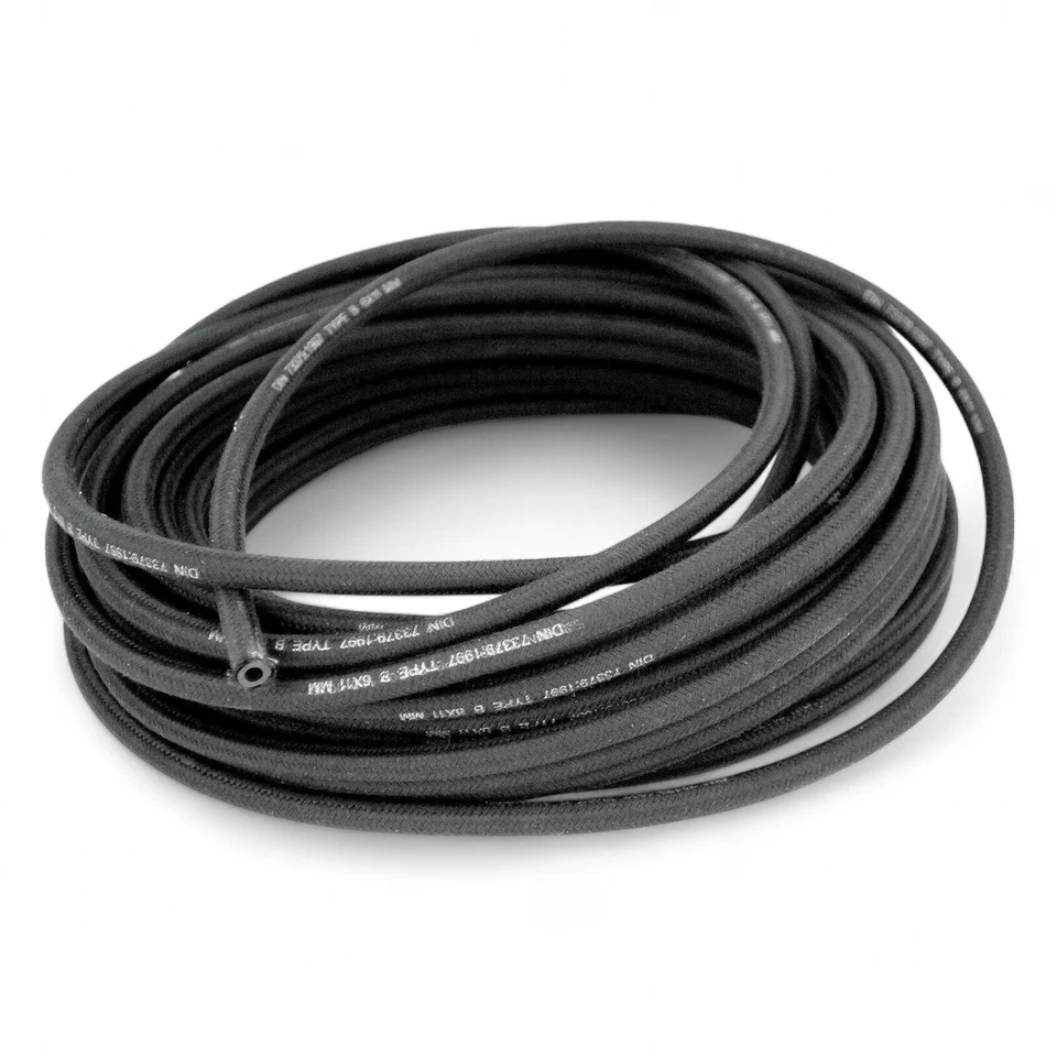 DH & JS TRADING Cotton Braided Rubber Fuel Hose Petrol Diesel Oil Fuel Vacuum Line E10 Tube Pipe