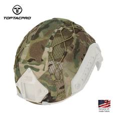 TOPTACPRO Tactical Helmet Cover for FAST Original Camo Headwear Hunting Airsoft