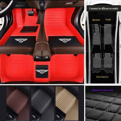 For Bentley All Model Car Floor Mats Waterproof Front & Rear Custom Auto Carpets - Imagen 23 de 34