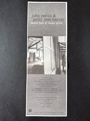 JOHN PARISH & PJ HARVEY - DANCE HALL  | 15X6'' 1996 MUSIC PRESS ARTICLE / REVIEW