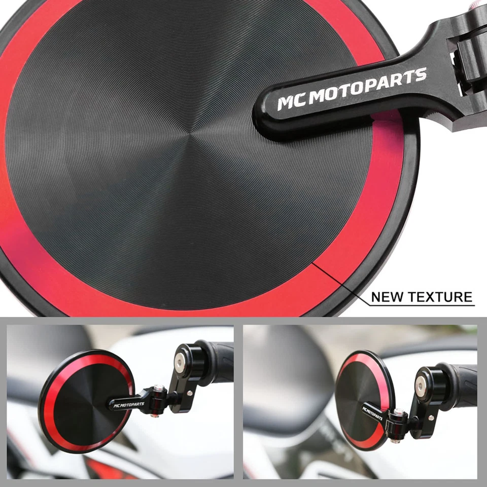 Espejos retrovisores plegables rojos REBORN para Ducati HYPERMOTARD 1100 S EVO SP 07-14 Foto 4 de 4