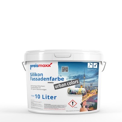 Silikonharz Fassadenfarbe Außenfarbe weiß matt hohe Deckkraft 2,5L | 5L | 10L