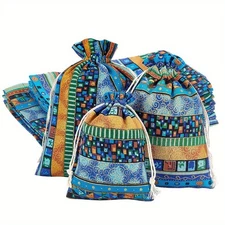 1bag 20pcs 3 styles Ramadan Gift Favor Goody Bags Eid Mubarak Linen Drawstring