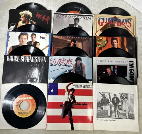 Bruce Springsteen 45 RPM 7” Vinyl Record Lot Of 12 Born In The USA War Fire