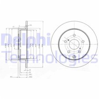2X Delphi Bremsscheiben Hinten 290Mm Voll Passend FÜR Toyota Corolla | BG4051