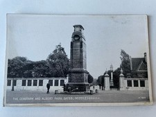 Middlesbrough Postcard Cenotaph  & Albert Park Gates.Circa 1920. 140X 90mm H7801