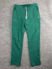 FIGS Scrub Pants Womens Medium Tall Green Technical Collection Cargo Pockets Zip