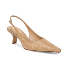 Women's Sam Edelman Bianka Slingback Pumps Buff Tan Raffia SZ 5