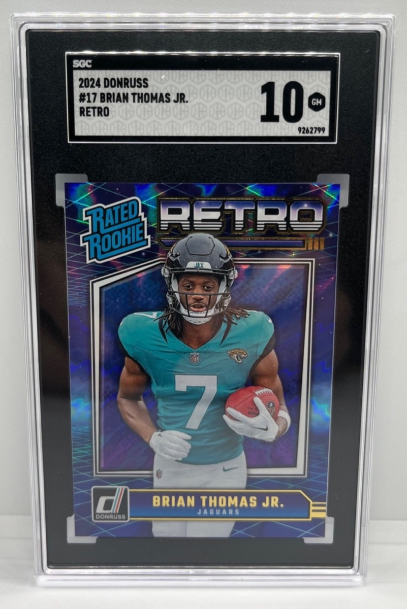 2024 Panini Donruss Brian Thomas Jr Retro Rated Rookie #17 SGC 10 GM Jaguars NFL