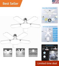 80W LED Garage Lights with 5 Deformable Panels - 8000LM Brightness, 2 Pack