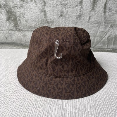 MICHAEL KORS Women s M/L  Jacquard MK Logo Bucket Hat Brown 538827C MSRP $68 NWT
