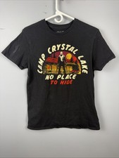 Friday The 13th Size M Black Graphic  Tee "Camp Crystal Lake No Place To Hide"