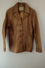 Mordex Damen Lederjacke mit Knopfleiste braun Größe S Outdoor