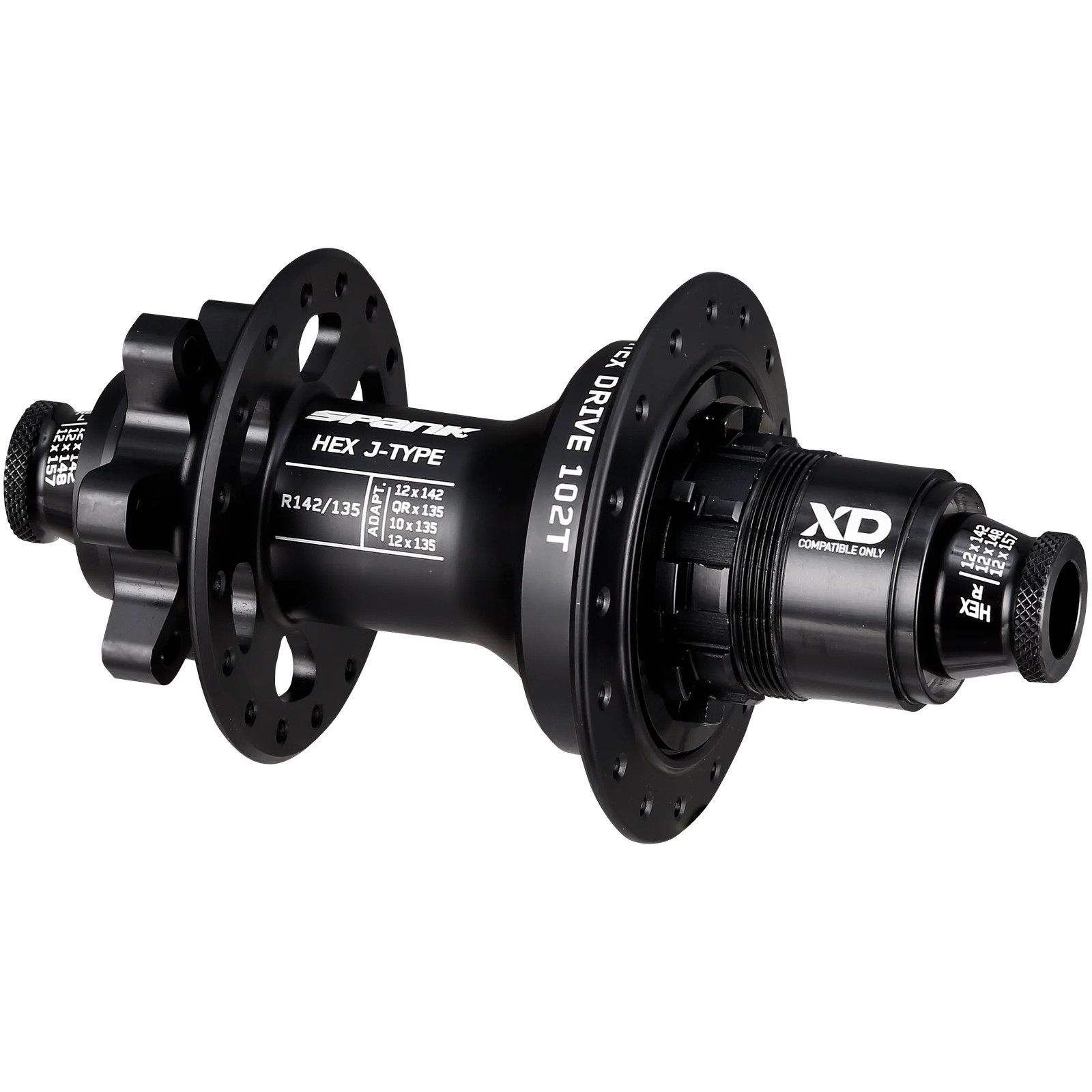 Spank HEX MTB Hub 135142mm XD 102T 6-Pawl Full Alloy Fast Engagement Black 40890₽