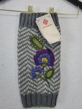 Lost Horizons 100 Wool Boot Cuffs Nepal Floral Design Leg Warmers Handmade