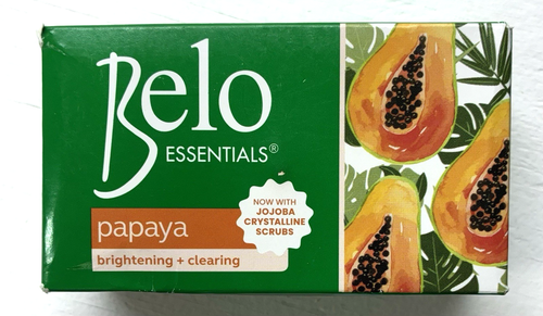 BELO Essentials Papaya Brightening + Clearing Body & Face Bar Soap 135g New - Picture 1 of 4