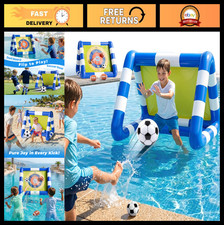 Inflatable Soccer Pool Toy  Ball - 2-in-1 Outdoor Water Game for Kids 3-12