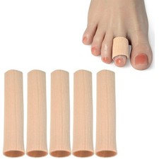 Cuttable Toe Tubes Sleeves 5 Pack, Made of Elastic 3.93 Inch Pack 5 