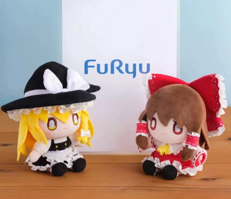 Juego de 2 piezas de juguetes de peluche sentados Touhou Project Hakurei Reimu Kirisame Marisa 5,9 pulgadas Foto 2 de 4
