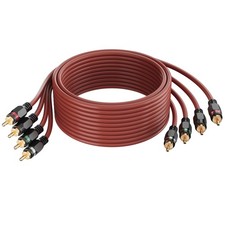 4-Channel RCA Audio Cable 20 Ft, Oxygen Free Copper Male to Male Twisted Pair...