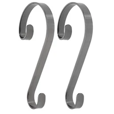 Stocking Scrolls Stocking Hanger - 2 Pack (Brushed Nickel) - Hang Christmas S...